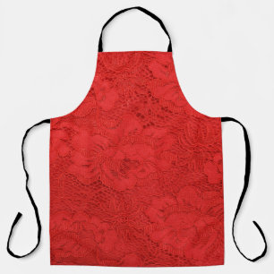 Elegant red lace, seamless texture apron