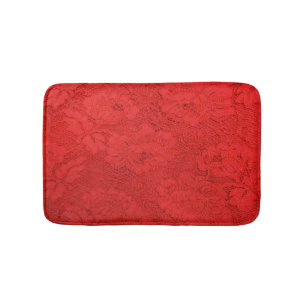 Elegant red lace, seamless texture bath mat