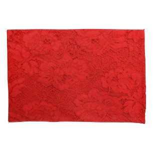 Elegant red lace, seamless texture pillowcase