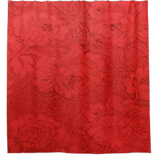 Elegant red lace, seamless texture shower curtain