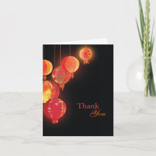 Elegant Red Lanterns Wedding Thank You