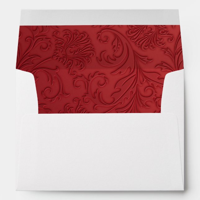 Elegant Red Lined Christmas Envelope (Back (Bottom))
