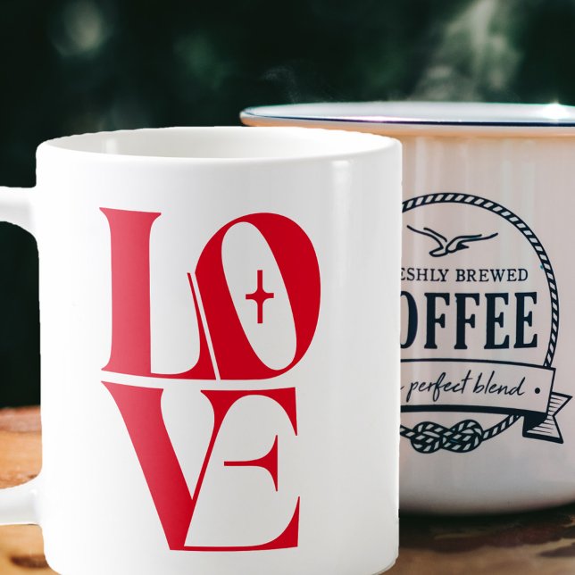 Elegant Red Love Typography Coffee Mug (Creator Uploaded)