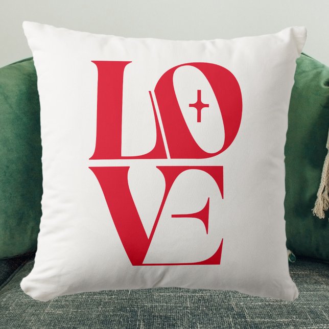 Elegant Red Love Typography Cushion (Creator Uploaded)