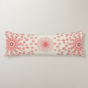 Elegant Red Mandala Geometric Bedroom & Home Texti Body Cushion