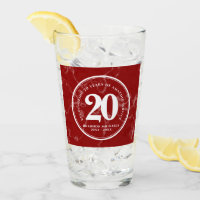 Elegant Red Marble 20 Years Work Anniversary