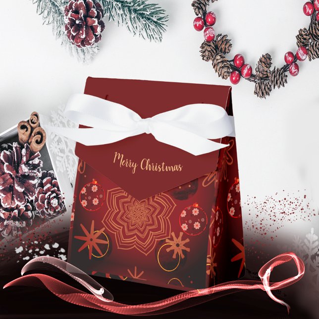 Elegant Red Merry Christmas Favour Box (red box)