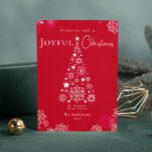 Elegant Red Merry Christmas Tree Snowflakes Holiday Card<br><div class="desc">Celebrate the season with this Merry Christmas card in a vibrant red colour. This design template combines festive charm with modern elegance, making it the perfect choice for spreading holiday cheer. Personalise your message and make your Christmas greetings stand out with this striking and stylish card. Custom Orders are Welcome,...</div>