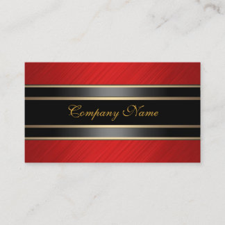 Elegant Red Metal Black Bronze Business Card
