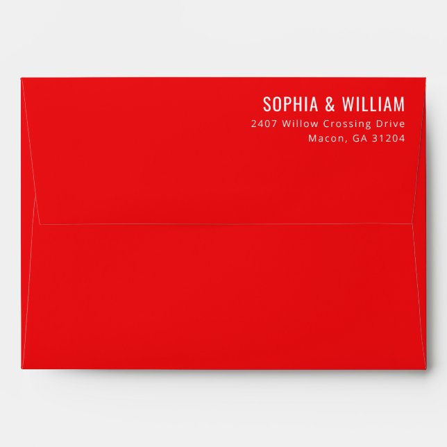 Elegant Red Minimalist Envelope (Back (Top Flap))