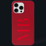 Elegant Red Minimalist Initial Monogram iPhone 15 Pro Max Case<br><div class="desc">Elegant Red Minimalist Initial Monogram iPhone Case</div>