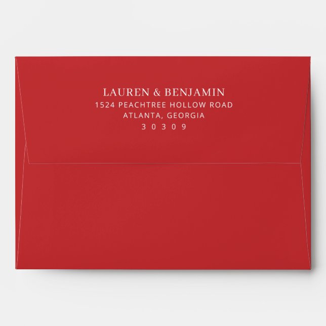 Elegant Red Minimalist Invitation Envelope (Back (Top Flap))