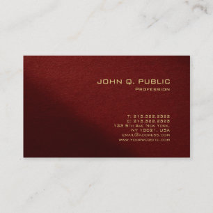 Elegant Red Modern Template Pearl Finish Luxury Business Card