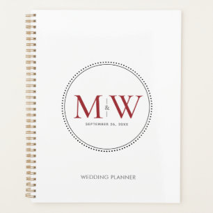 Elegant Red Monogram Wedding Planner