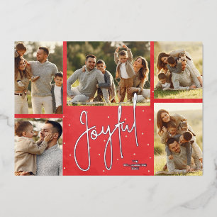 Elegant Red Multi Photo Joyful Silver