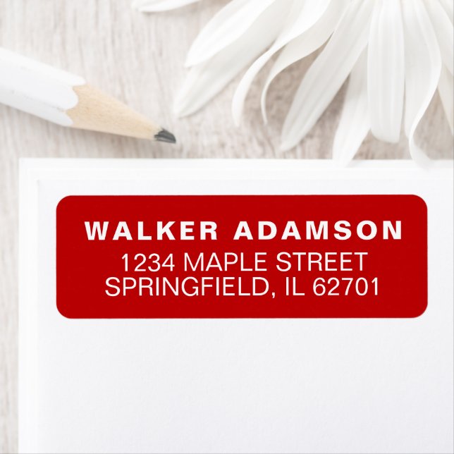Elegant Red Name Return Address Labels (Insitu)