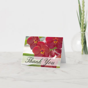 Elegant Red Orchids Thank You Card