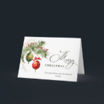 Elegant Red Ornament Merry Christmas Corporate Hol Holiday Card<br><div class="desc">Elegant Red Ornament Merry Christmas Greeting Holiday Card.</div>