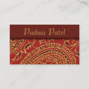 Elegant Red Paisley Professional Business Card