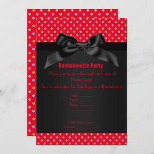 ELEGANT Red Pastel SPOT BACHELORETTE Invitation