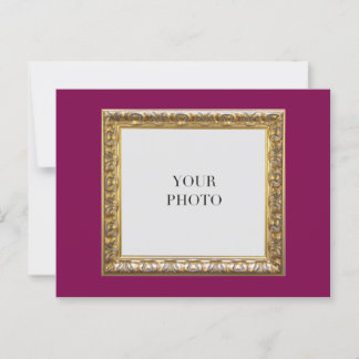 Elegant Red Personal Photo Frame and Text Postcard