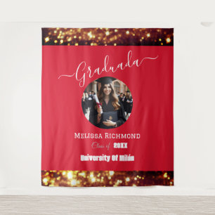 Elegant Red Photo Graduated Spanish Tapestry