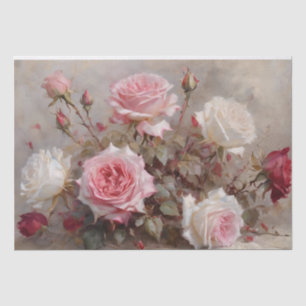 Elegant Red, Pink and White Roses Tissue Paper