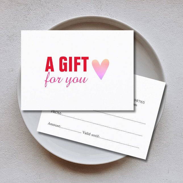 Elegant Red Pink Heart Beauty Gift Certificate (Creator Uploaded)