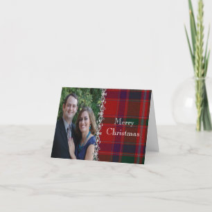 Elegant Red Plaid Christmas Photo Card