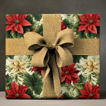 Elegant Red Poinsettia Floral Christmas Holiday Wrapping Paper<br><div class="desc">Elegant Red Poinsettia Floral Christmas Holiday Wrapping Paper Gift Wrap features a pattern of red and white watercolor Poinsettia flowers. Traditional Christmas holiday pattern perfect for holiday gift wrapping. Suitable for family,  friends,  corporate and more. Designed by Evco Studio www.zazzle.com/store/evcostudio</div>