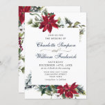 Elegant Red Poinsettia Pine Fir Watercolor Wedding Invitation<br><div class="desc">Create the perfect Wedding invite with this "Elegant Red Poinsettia Pine Fir Watercolor Wedding Invitation" template. 
 For further customisation,  please click the "customise further" link and use our design tool to modify this template. 
 If you need help or matching items,  please contact me.</div>