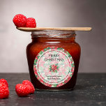 Elegant Red Poinsettias Merry Christmas Classic Round Sticker<br><div class="desc">Red poinsettias and leaves on a background of red poinsettias,  these round stickers are beautiful for your Christmas holiday gift-giving. MATCHING items in our collection.</div>