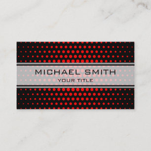Elegant Red Polka Dot Pattern Business Card