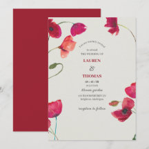 Elegant Red Poppies Floral Wedding