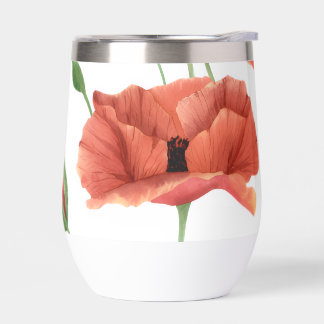 Elegant Red Poppy Wildflower Pattern