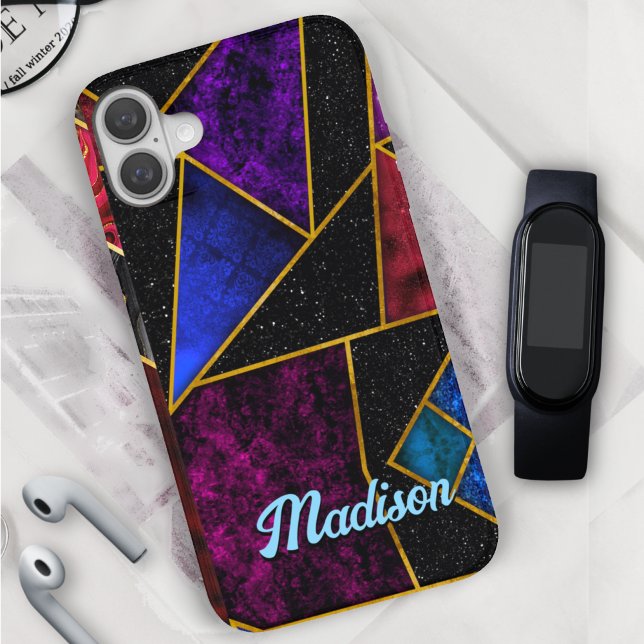 Elegant red purple girly geometric  Case-Mate iPhone case (Creator Uploaded)