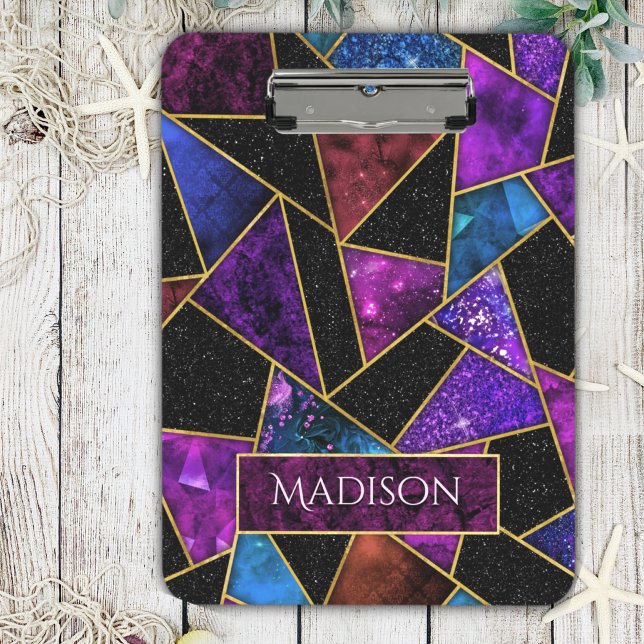 Elegant red purple girly geometric clipboard (Creator Uploaded)