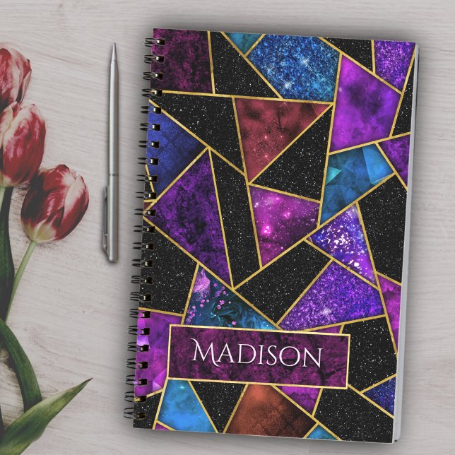 Elegant red purple girly geometric sketchbook notebook (Creator Uploaded)