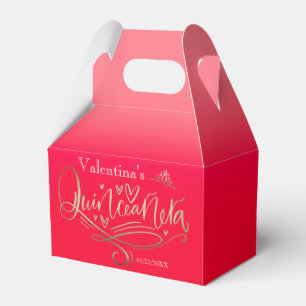 Elegant Red Quinceañera Favour Box
