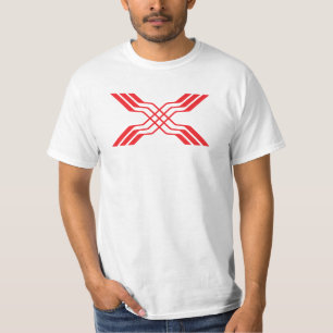 Elegant Red Ribbon line Letter X Monogram T-Shirt