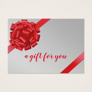 Elegant Red Ribbon with Bow Gift Wrap Gift Card