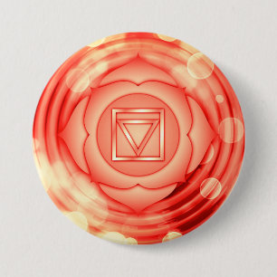 Elegant Red Root Chakra Zen Yoga Spiritual 7.5 Cm Round Badge