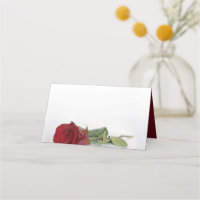 Elegant Red Rose Blank DIY Print Wedding