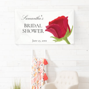 Elegant Red Rose Bridal Shower Banner