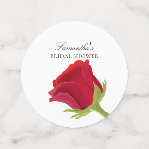 Elegant Red Rose Bridal Shower Confetti