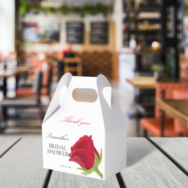 Elegant Red Rose Bridal Shower  Favour Box (Creator Uploaded)