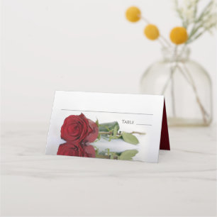 Elegant Red Rose Elegant Wedding Write-In Place Card