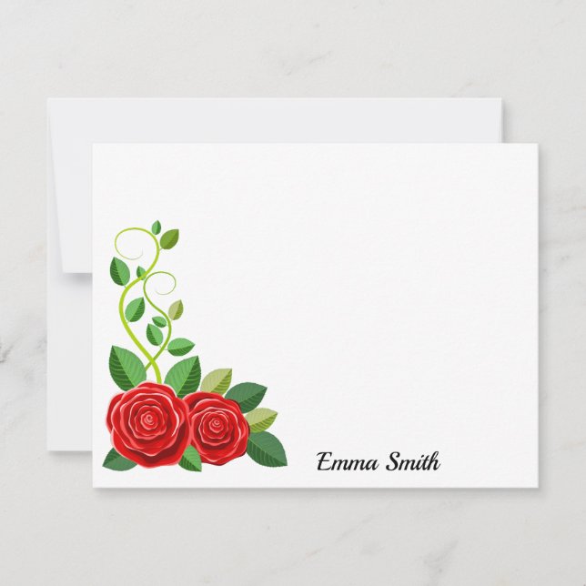 Elegant Red Rose Flower Card (Front)