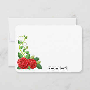 Elegant Red Rose Flower Card