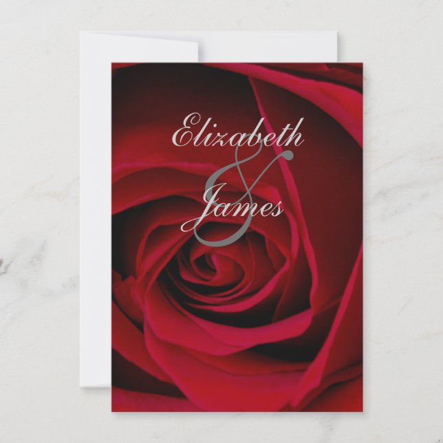 Elegant Red Rose Invitation (Front)